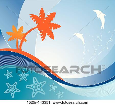 Summer background View Large Illustration Clip Art - Summer background. Fotosearch