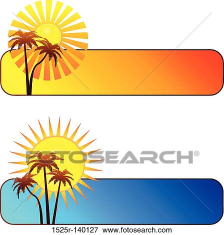 summer banners View Large Illustration Stock Illustration - summer banners. Fotosearch