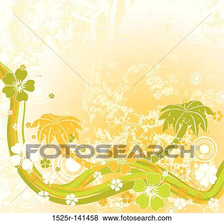 Summer scene, palms, vector View Large Illustration Stock Illustration - Summer scene, palms, vector. Fotosearch