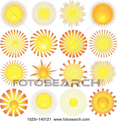 sun shapes View Large Illustration Clip Art - sun shapes. Fotosearch