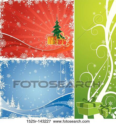 Three Christmas background with Christmas tree & gift View Large Illustration Stock Illustration - Three Christmas background with Christmas tree & gift. Fotosearch