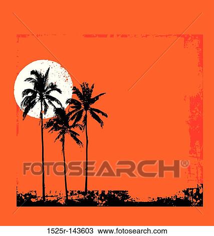 Tropical grunge 02 View Large Illustration Drawing - Tropical grunge 02. Fotosearch