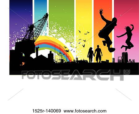 Urban City People View Large Illustration Stock Illustration - Urban City People. Fotosearch