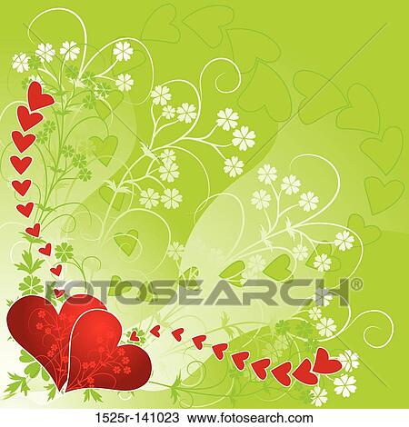Valentine floral background, vector View Large Illustration Drawing - Valentine floral background, vector. Fotosearch