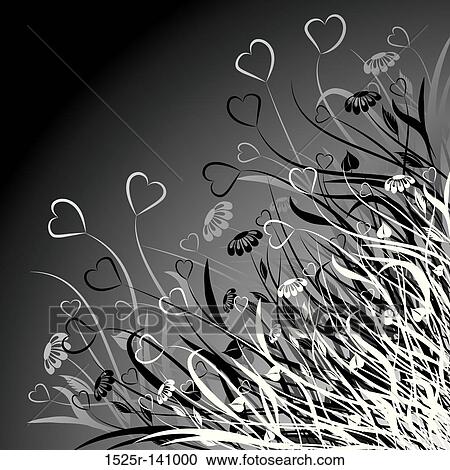 Clipart - Valentine floral chaos, vector. Fotosearch