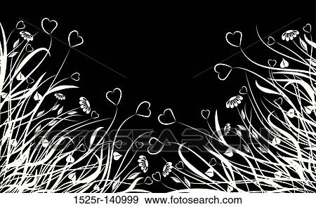 Stock Illustration - Valentine floral chaos, vector. Fotosearch