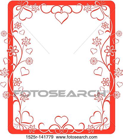 Valentine frame, vector illustration. View Large Illustration Stock Illustration - Valentine frame, vector illustration.. Fotosearch