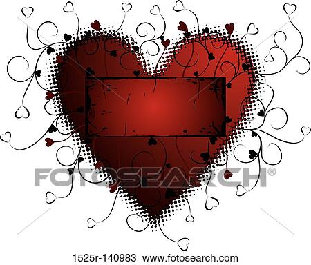 Valentine grunge background, heart, vector View Large Illustration Drawing - Valentine grunge background, heart, vector. Fotosearch