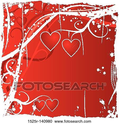 Clipart - Valentine grunge background, vector. Fotosearch