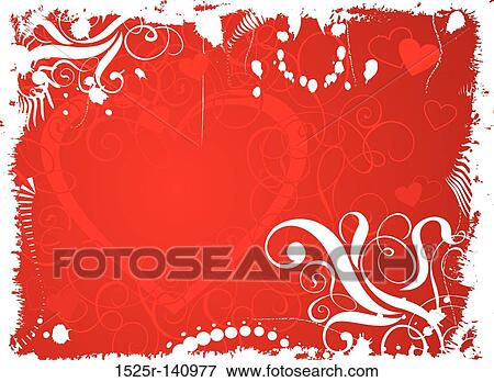 Stock Illustration - Valentine grunge background, vector. Fotosearch