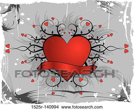 Stock Illustration - Valentine grunge background, vector. Fotosearch