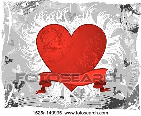 Stock Illustration - Valentine grunge background, vector. Fotosearch