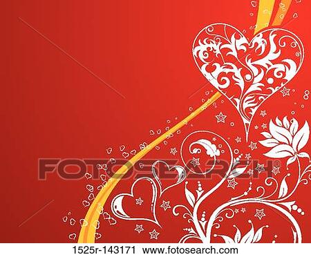 Valentines Day background with hearts and flowers View Large Illustration Clip Art - Valentines Day background with hearts and flowers. Fotosearch