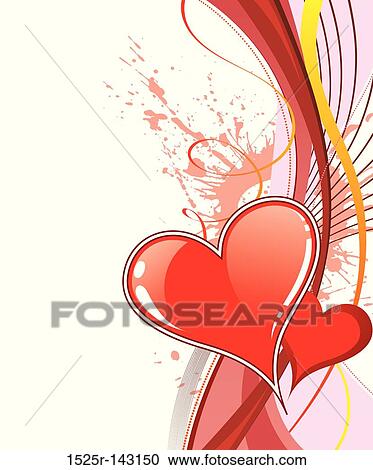 Valentines Day background with hearts and wave pattern View Large Illustration Clipart - Valentines Day background with hearts and wave pattern. Fotosearch