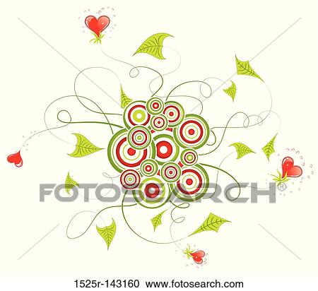 Valentines Day background with hearts and florals View Large Illustration Clipart - Valentines Day background with hearts and florals. Fotosearch