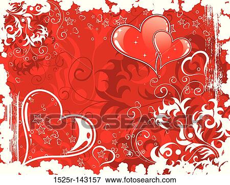 Valentines Day background with hearts and florals View Large Illustration Stock Illustration - Valentines Day background with hearts and florals. Fotosearch