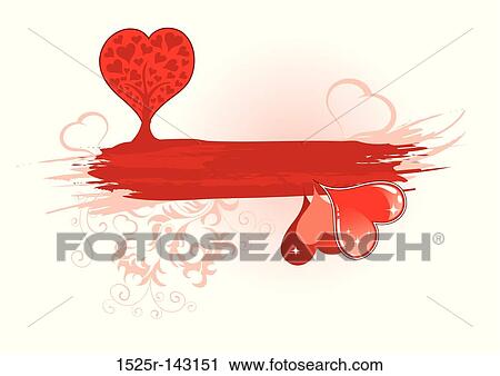 Valentines Day frame with tree and hearts View Large Illustration Clip Art - Valentines Day frame with tree and hearts. Fotosearch