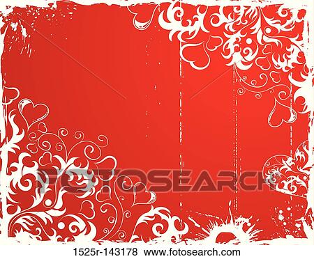 Valentines Day grunge frame with hearts and flowers View Large Illustration Stock Illustration - Valentines Day grunge frame with hearts and flowers. Fotosearch