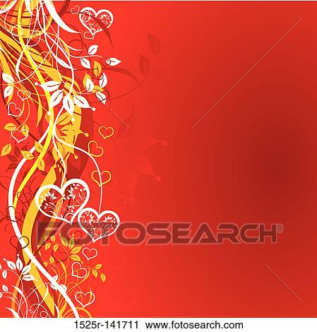 Clip Art - Valentines floral background, vector. Fotosearch