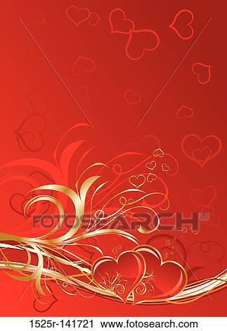 Valentines floral background, vector View Large Illustration Clip Art - Valentines floral background, vector. Fotosearch