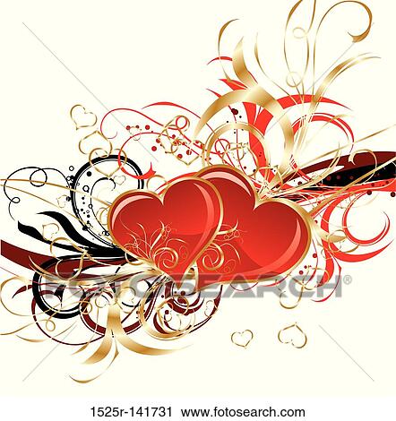 Valentines floral background, vector View Large Illustration Clip Art - Valentines floral background, vector. Fotosearch