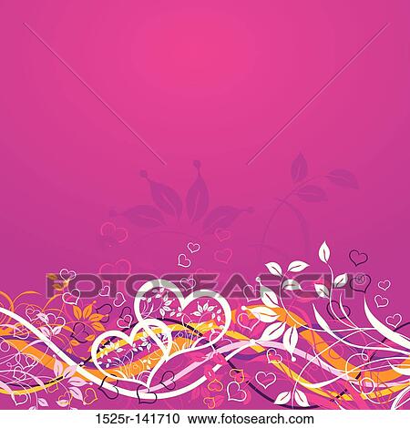 Valentines floral background, vector View Large Illustration Clipart - Valentines floral background, vector. Fotosearch