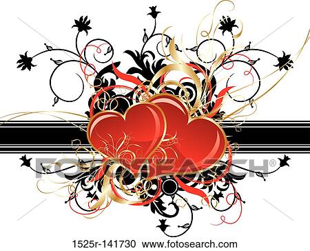 Valentines floral background, vector View Large Illustration Clipart - Valentines floral background, vector. Fotosearch