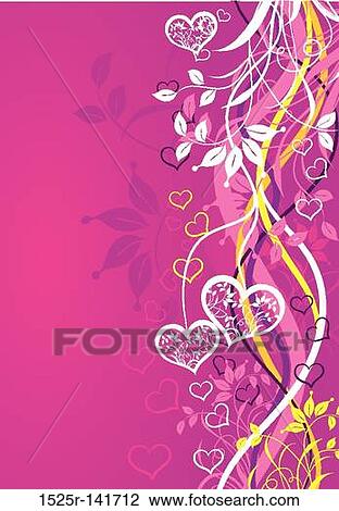 Valentines floral background, vector View Large Illustration Drawing - Valentines floral background, vector. Fotosearch