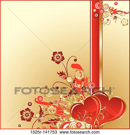 Valentines floral background, vector View Large Illustration Drawing - Valentines floral background, vector. Fotosearch
