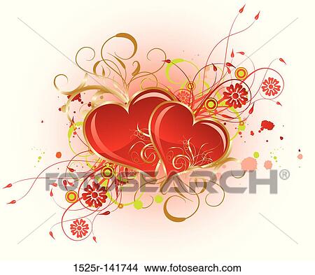 Valentines floral background, vector View Large Illustration Stock Illustration - Valentines floral background, vector. Fotosearch