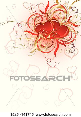 Valentines floral background, vector View Large Illustration Stock Illustration - Valentines floral background, vector. Fotosearch