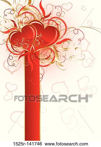 Valentines floral background, vector View Large Illustration Stock Illustration - Valentines floral background, vector. Fotosearch