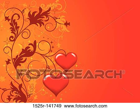 Valentines floral background, vector View Large Illustration Stock Illustration - Valentines floral background, vector. Fotosearch