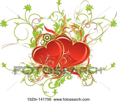 Valentines floral background, vector View Large Illustration Stock Illustration - Valentines floral background, vector. Fotosearch
