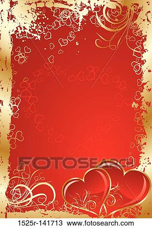 Valentines grunge background, vector View Large Illustration Drawing - Valentines grunge background, vector. Fotosearch