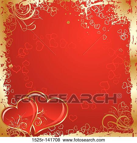 Stock Illustration - Valentines grunge background, vector. Fotosearch
