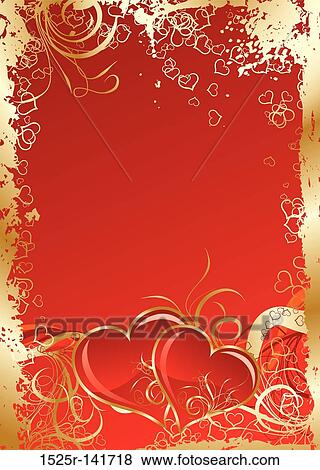 Stock Illustration - Valentines grunge background, vector. Fotosearch