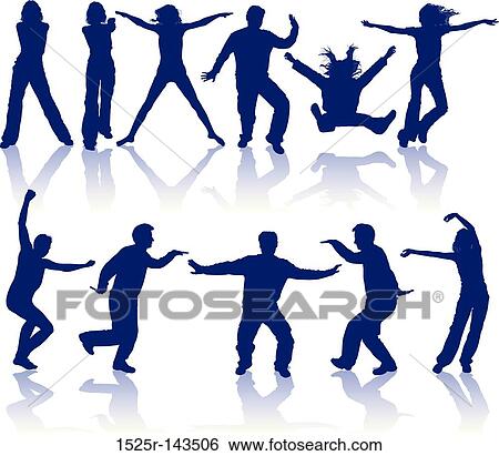 Stock Illustration - Vector silhouettes man and women. Fotosearch