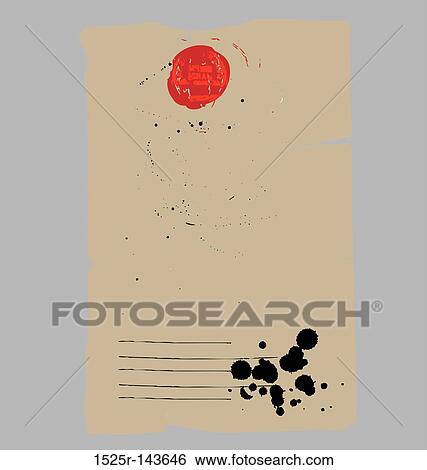 vintage letter with seal View Large Illustration Stock Illustration - vintage letter with seal. Fotosearch