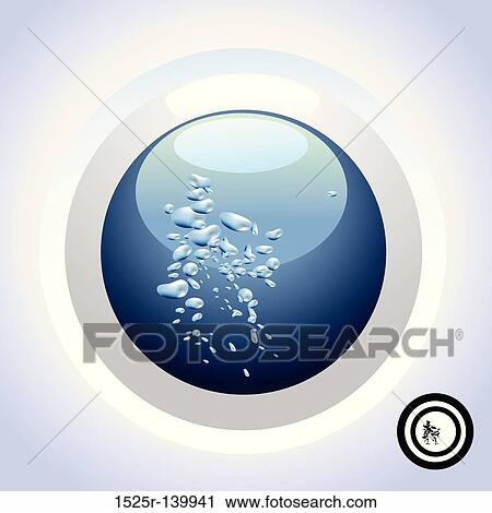 Clip Art - Water Button. Fotosearch