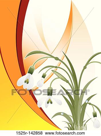 Stock Illustration - Wave pattern with snowdrop. Fotosearch
