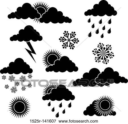 Stock Illustration - Weather elements for design, vector. Fotosearch