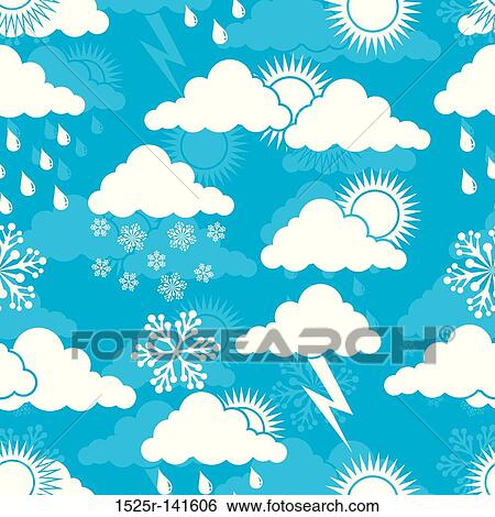 Weather seamless pattern, vector View Large Illustration Stock Illustration - Weather seamless pattern, vector. Fotosearch