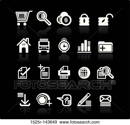 WEB icons b-w View Large Illustration Stock Illustration - WEB icons b-w. Fotosearch