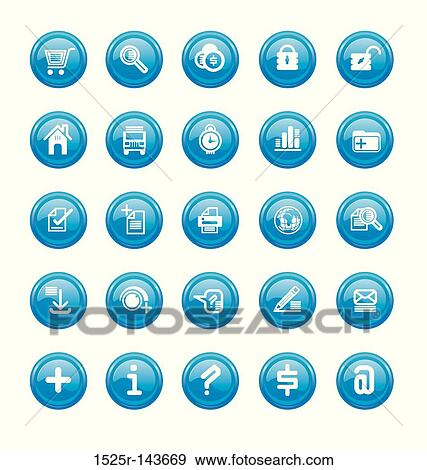 Web icons blue gloss View Large Illustration Stock Illustration - Web icons blue gloss. Fotosearch