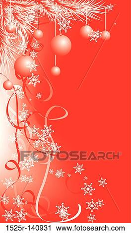Clip Art - Winter, Christmas red background with snowflakes, vector. Fotosearch