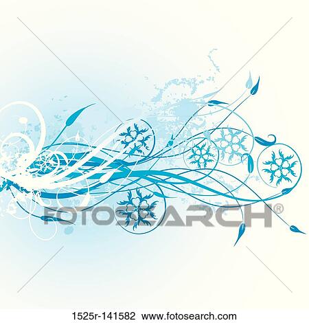 Winter floral background, vector View Large Illustration Drawing - Winter floral background, vector. Fotosearch