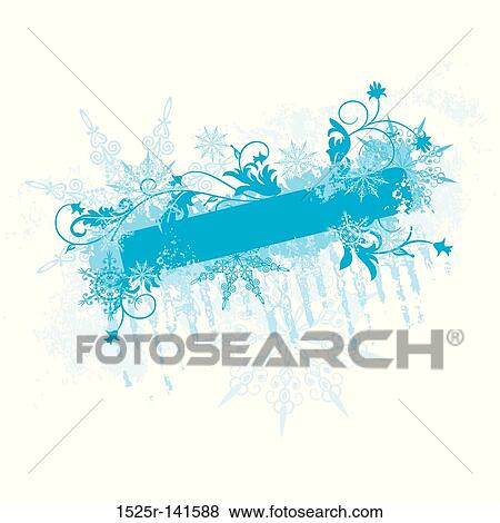Winter floral background, vector View Large Illustration Stock Illustration - Winter floral background, vector. Fotosearch