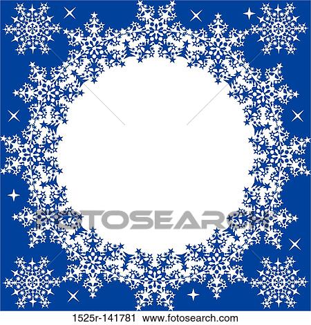 Winter frame with snowflakes, vector View Large Illustration Clip Art - Winter frame with snowflakes, vector. Fotosearch