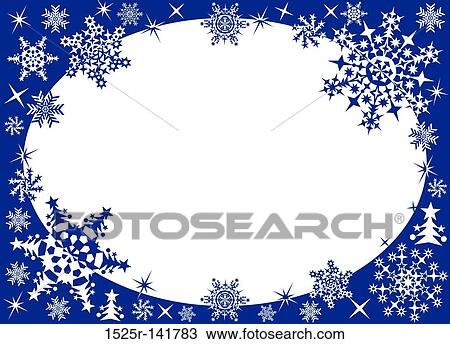Winter frame with snowflakes, vector View Large Illustration Drawing - Winter frame with snowflakes, vector. Fotosearch